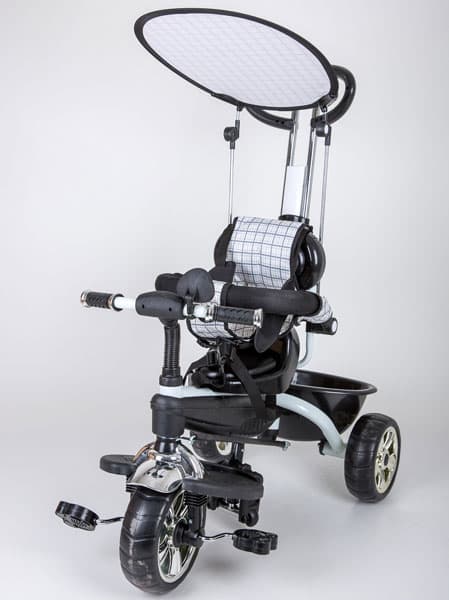 Dečiji tricikl sa tendom 02 crno beli KR02