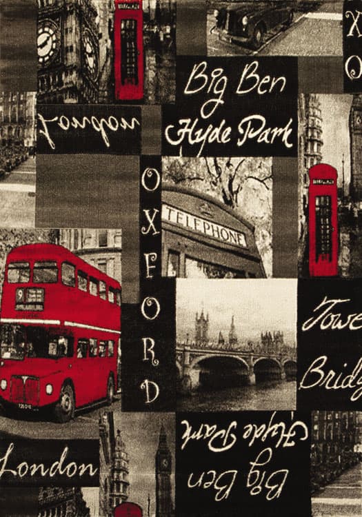 Tepih Ekol Popart P 008 Red Anthracite 160x230 cm