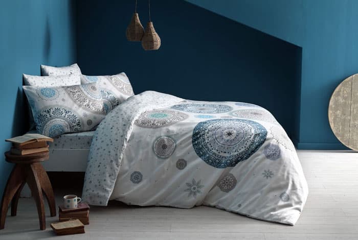 Saten dupla posteljina Atlas V01 Mavi