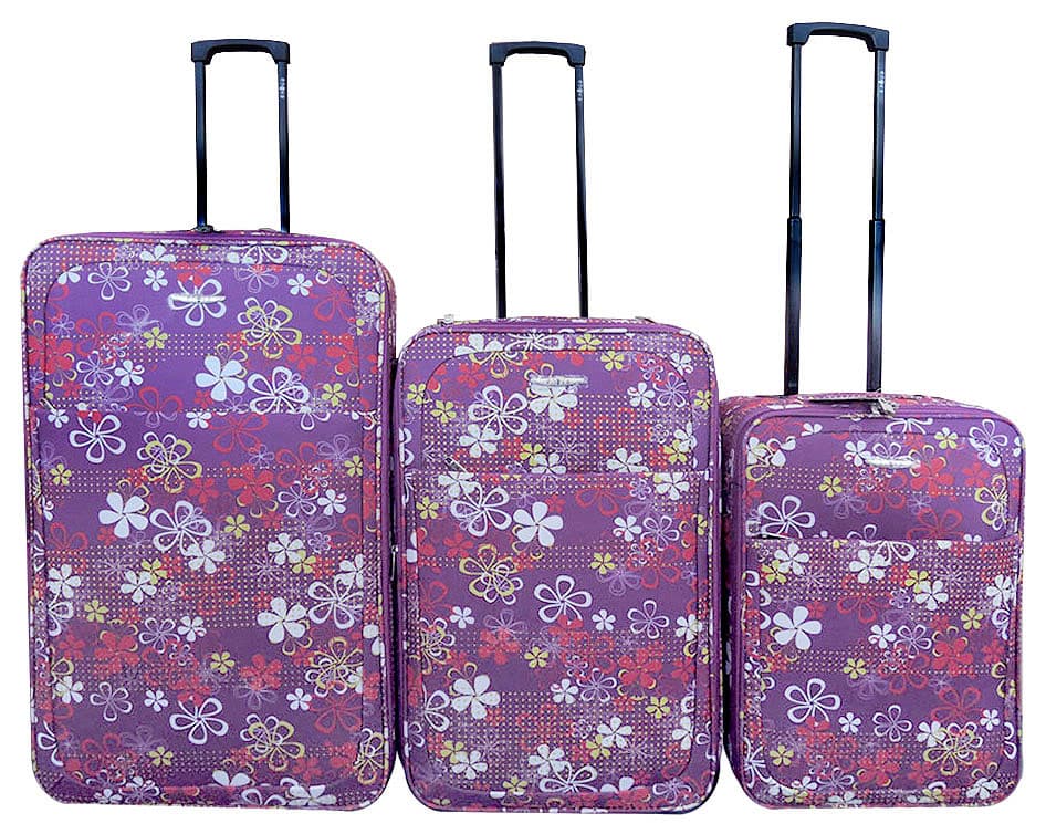 Komplet putnih kofera 71/61/51 cm Enova Marbella Purple Flowers 505.140.34