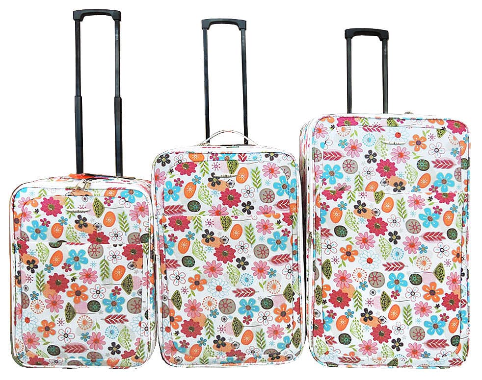 Komplet putnih kofera 71/61/51 cm Enova Marbella White Flowers 503.140.00