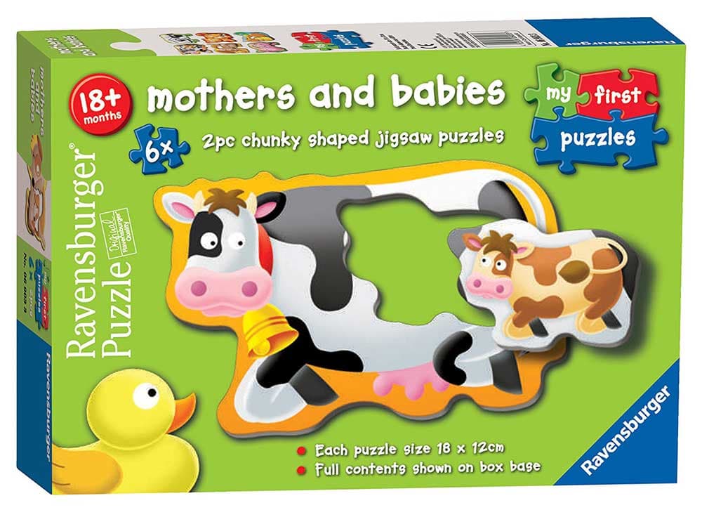 Ravensburger puzzle 6x2 dela -  6 u 1, mame i bebe 06903
