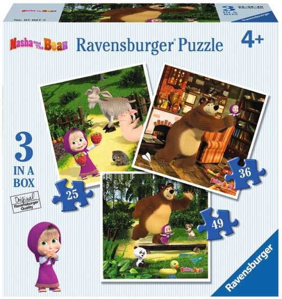 Ravensburger puzzle 110  delova - 3 u 1 Masa i medved 07027
