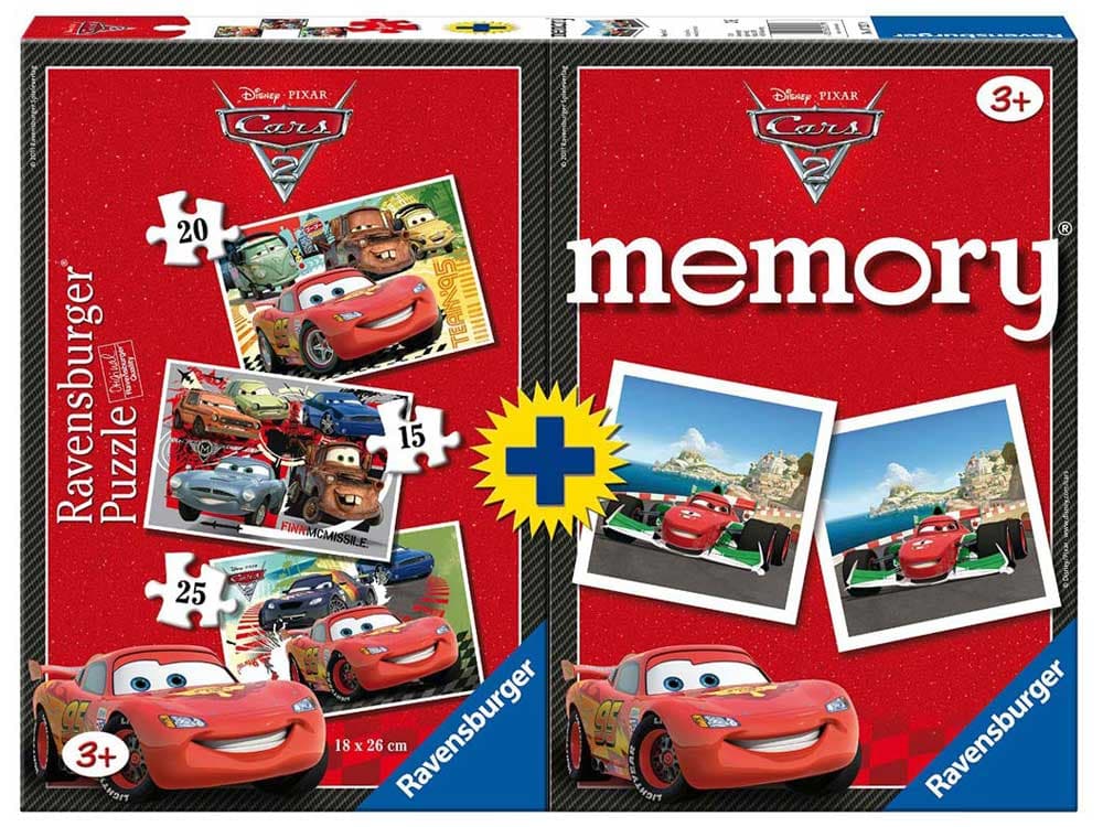 Ravensburger puzzle 60 delova  + igra memorije - Cars 2u1 07227