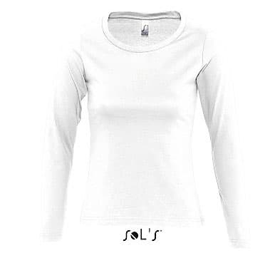 Sols Ženska majica dug rukav Majestic White veličina XL 11425