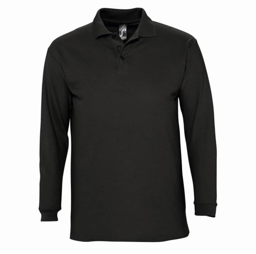 Sols Muška polo majica dug rukav Winter II Black veličina XXL 11353