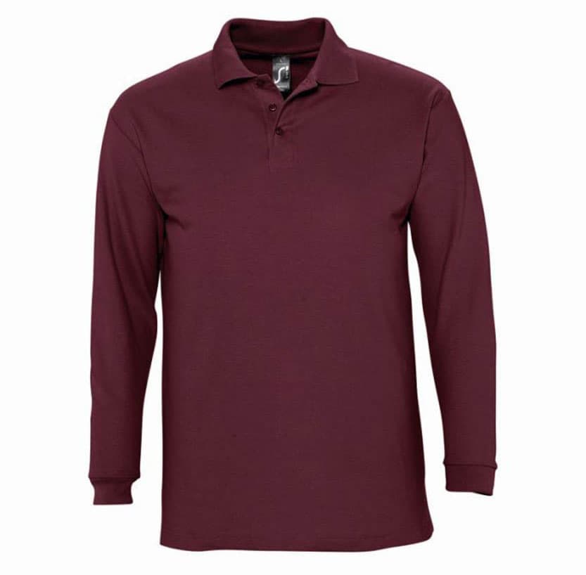 Sols Muška polo majica dug rukav Winter II Burgundy veličina M 11353