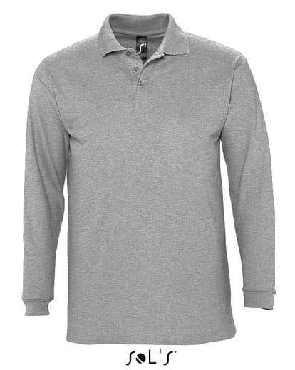Sols Muška polo majica dug rukav Winter II Grey Melange veličina S 11353