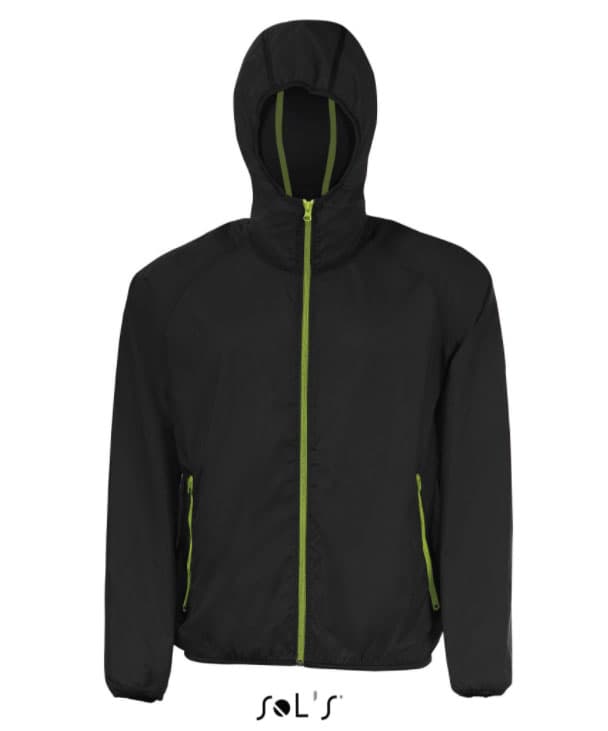 Sols Uniseks jakna vetrovka Shore Black veličina XS 01169