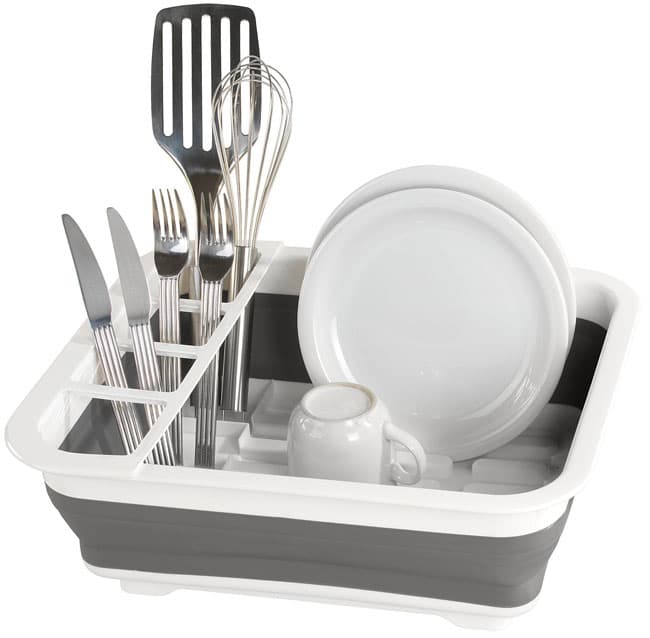 Sklopivi stalak za sušenje sudova sivi