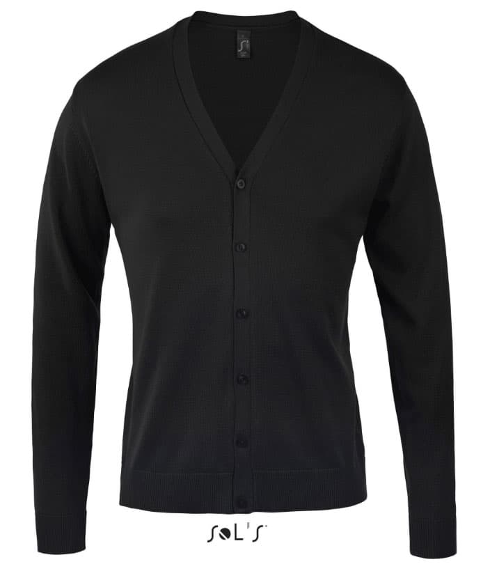 Muški džemper sa dugmićima Sols Golden Men Black veličina 3XL 90011