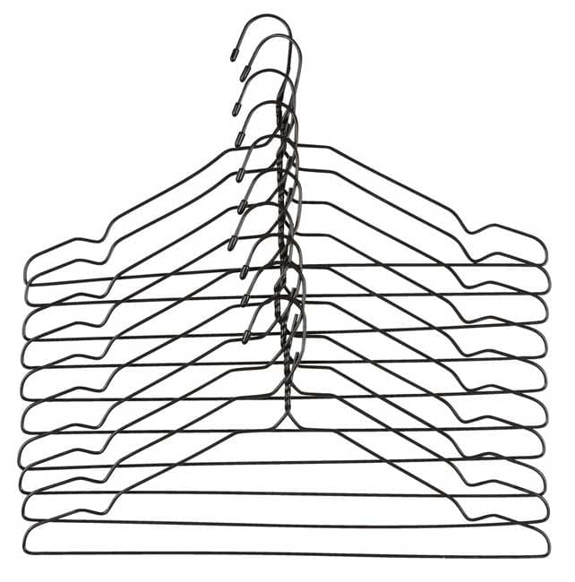 Žičane vešalice 10 komada crne