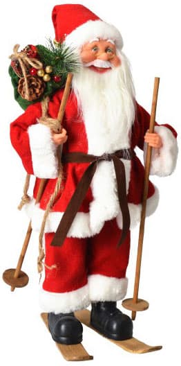 Deda Mraz Na Skijama - Novogodišnja Figura - 46 cm