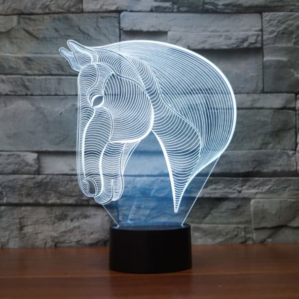 3D LED Lampa Illusions by Black Cut White Horse