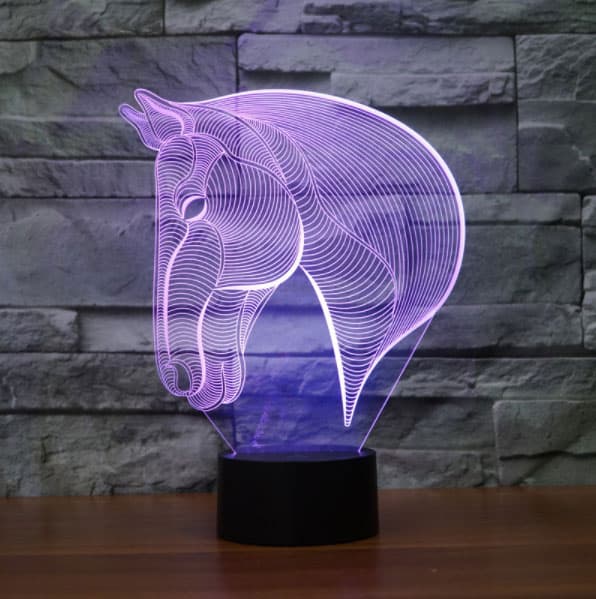3D LED Lampa Illusions by Black Cut Purple Horse