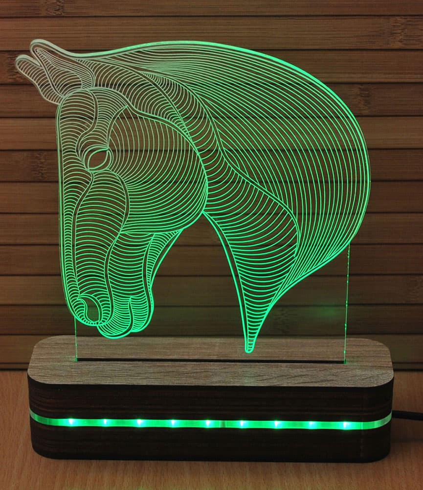 3D LED Lampa Illusions by Black Cut Horse green