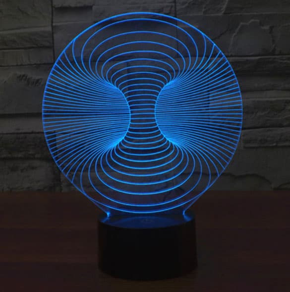Black Cut 3D LED Lampa Blue Vortex