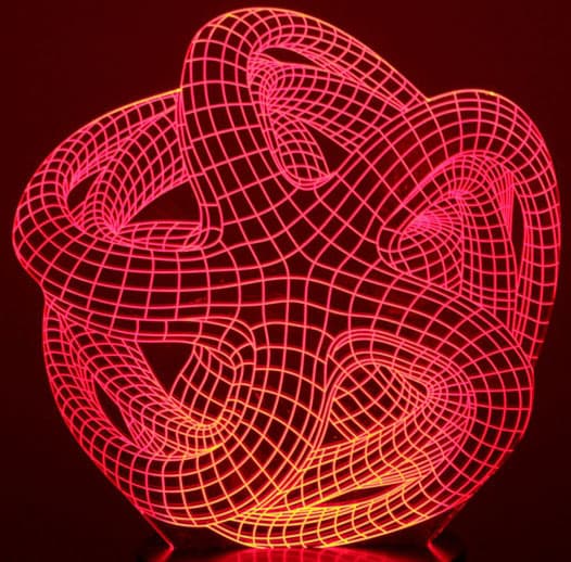 Black Cut 3D LED Lampa Star Red