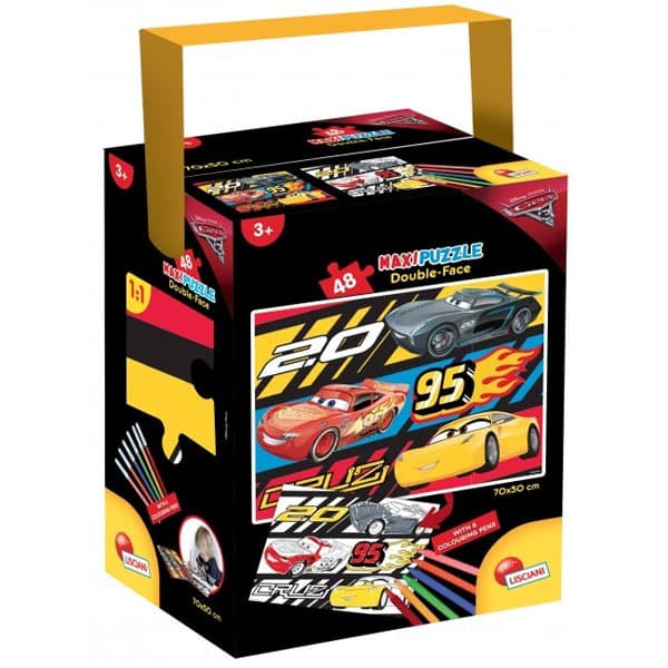 Lisciani Puzzle  Cars 3 složi i oboji 2u1 48 delova + 6 flomastera 36459