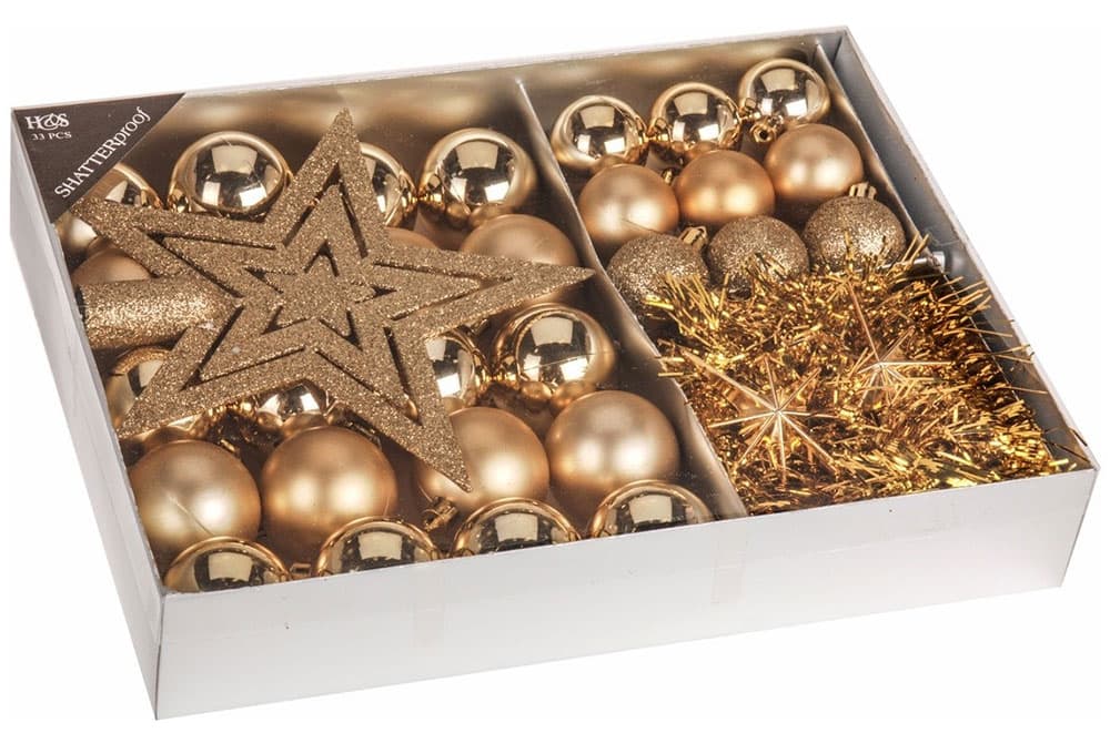 Paket Ukrasa Za Jelku Gold - 33 Komada