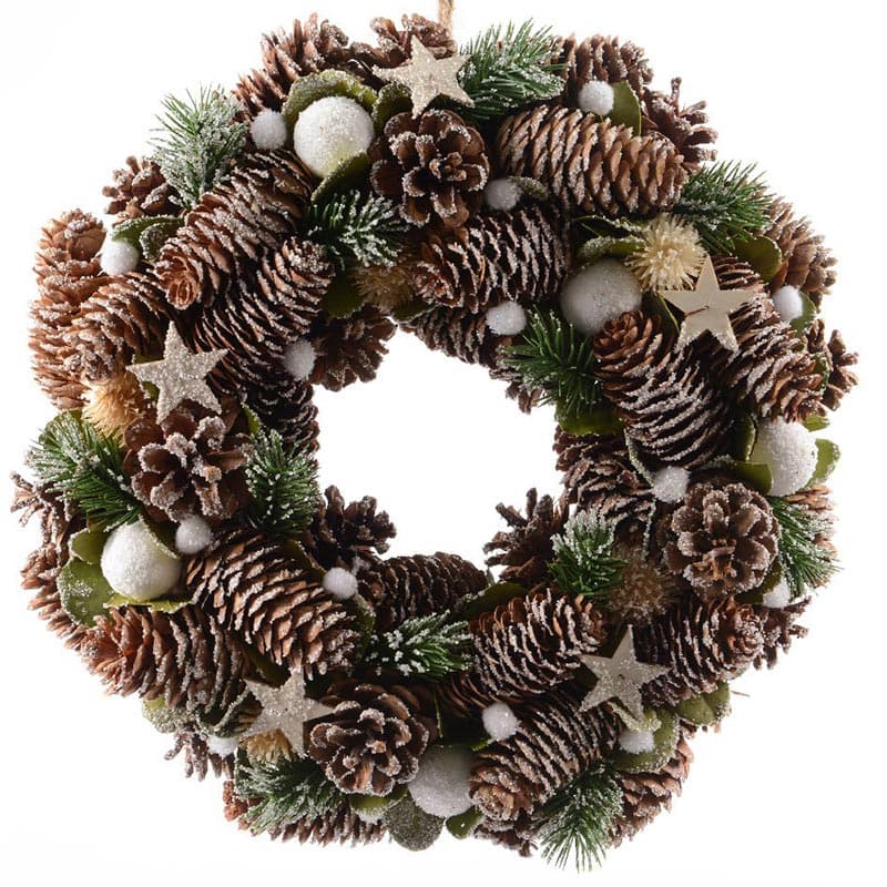 Novogodišnji venac sa šišarkama 33cm