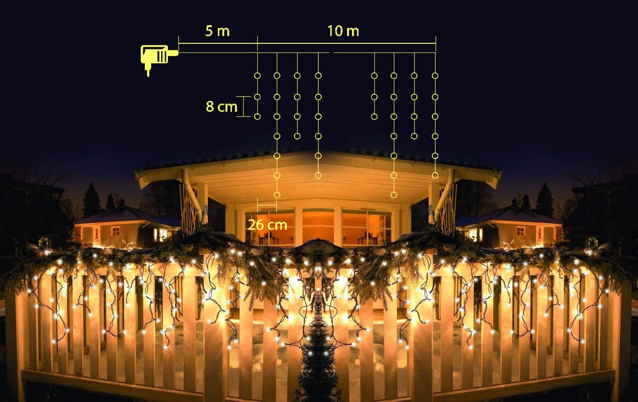 Novogodišnja rasveta za spoljnu i unutrašnju upotrebu 200LED 10m