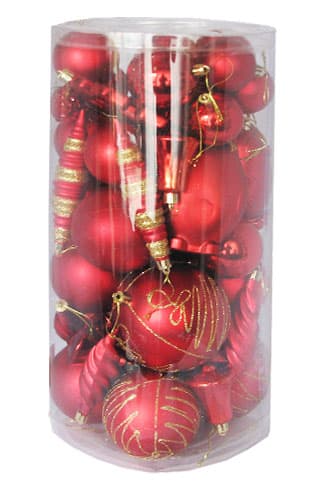 Novogodišnji ukrasi Set 50 komada Crveni