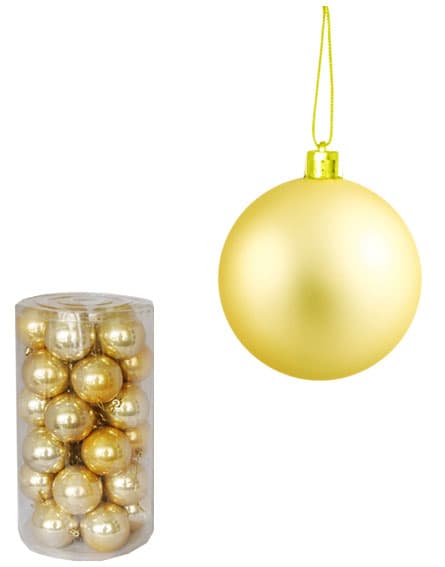 Novogodišnji ukrasi Kugle 5cm Set 30 komada Žuta