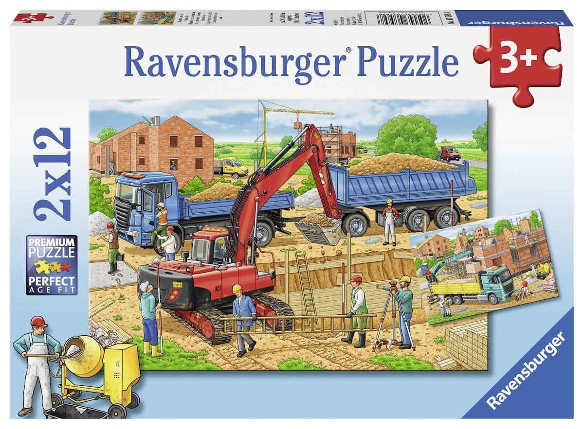 Ravensburger puzzle  Dečije puzle - 2x12 - Busy Construction Site  2x12 delova  RA07589