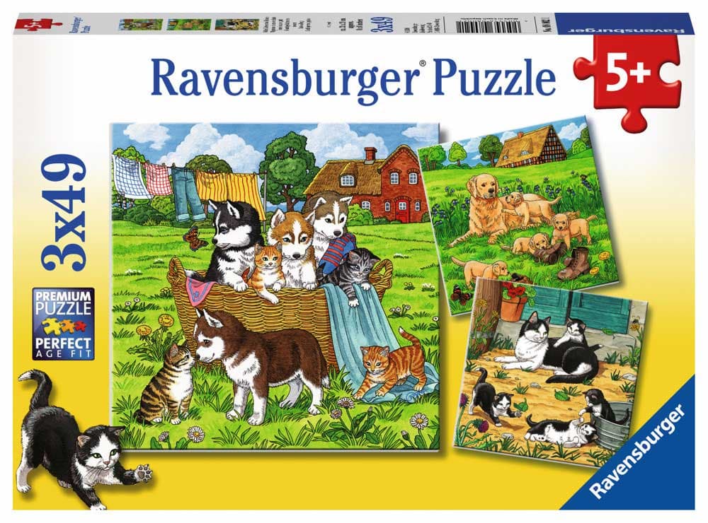 Ravensburger puzzle Dečije puzle - 3x49 - Životinje - Mace - Kučići - Cats and Dogs  3x49 delova RA08002