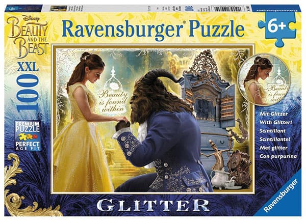 Ravensburger puzzle Dečije puzle - XXL - Glitter puzzle - Disney - Beauty and The Beast - Lepotica i zver 100 delova RA10960