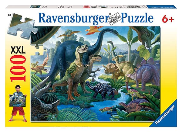 Ravensburger puzzle Dečije puzle - XXL - 1:1 - Dinosaurusi - Land of The Giants - Zemlja reptila 100 delova RA10740