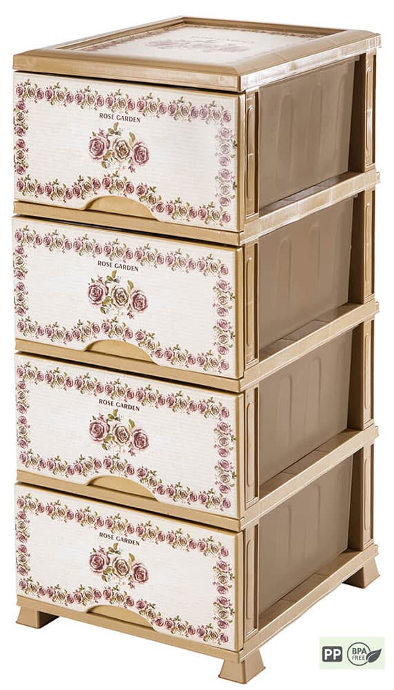 Komoda Sa 4 Fioke Od Polipropilena Rose Garden Violet House