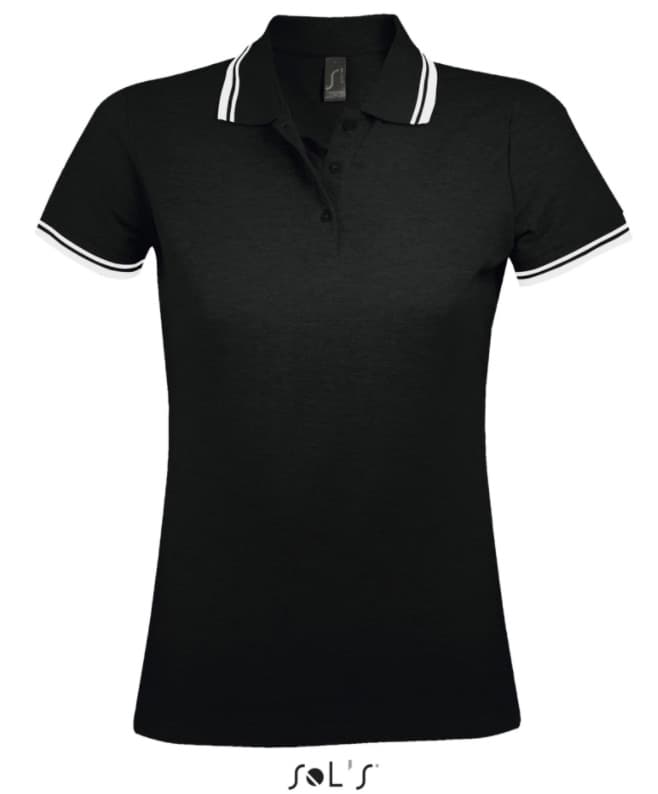 Sols Pasadena Ženska majica sa kragnom vel. XL Black/White 00578