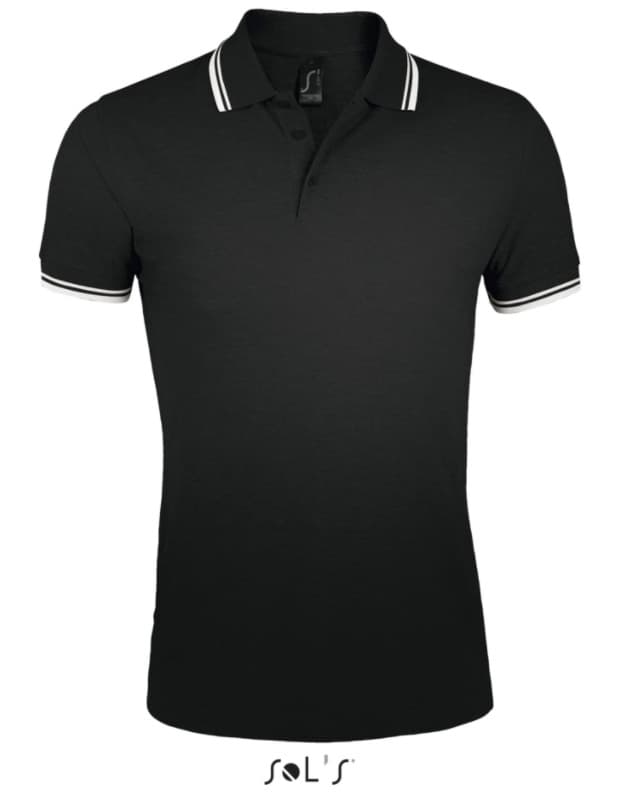 Polo majica za muškarce veličina XXL Sols Pasadena Black/White 00577
