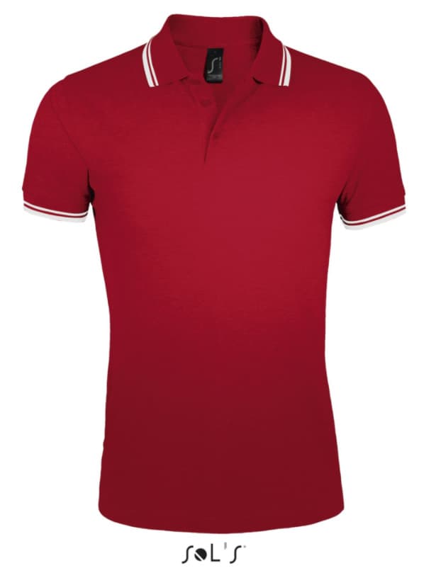 Polo majica za muškarce veličina S Sols Pasadena Red/White 00577