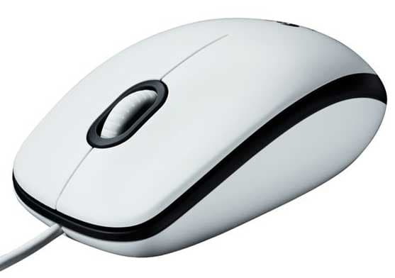 Logitech žični miš M100 bela