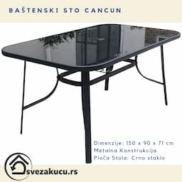 Baštenski Sto sa Staklom - Cancun Como