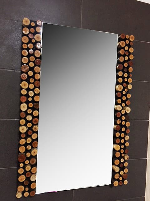 Ogledalo za kupatilo sa tikovinom sa dve strane