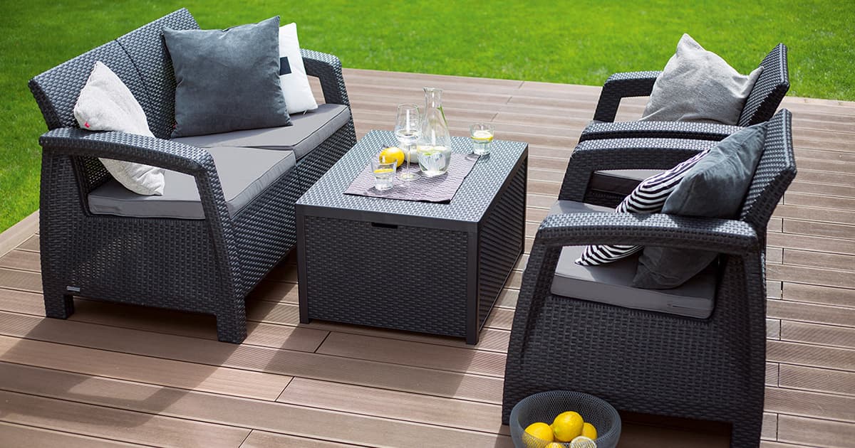 Curver Corfu II Box - 2 Fotelje, Dvosed, Sto