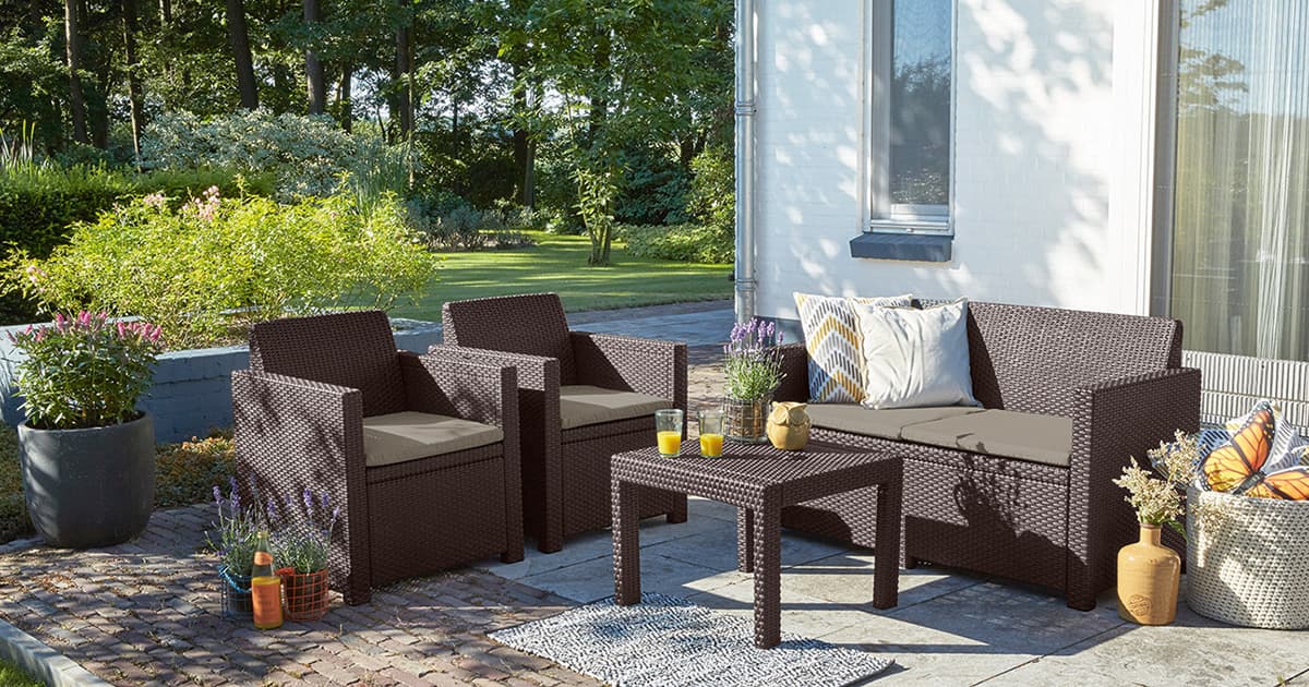 Curver Alabama Baštenska Garnitura - Dvosed, 2 Fotelje i Sto