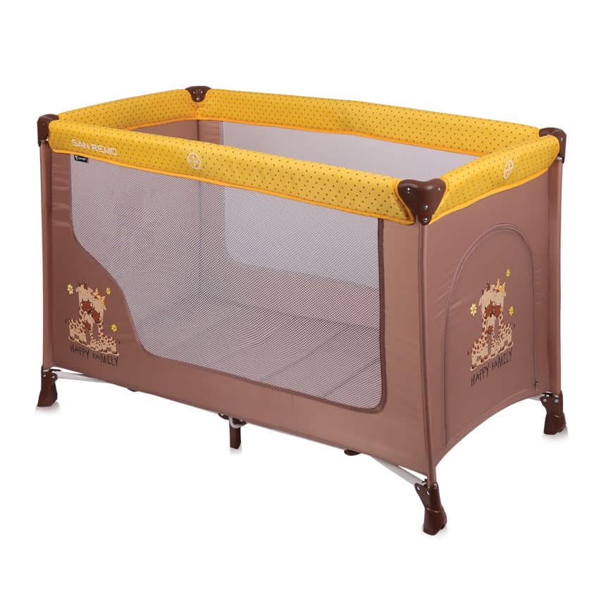 Lorelli Prenosivi krevetac za bebe San Remo Beige and Yellow Happy Family
