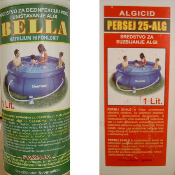 Komplet sredstava za dezinfekciju vode i uništavanje algi u bazenima