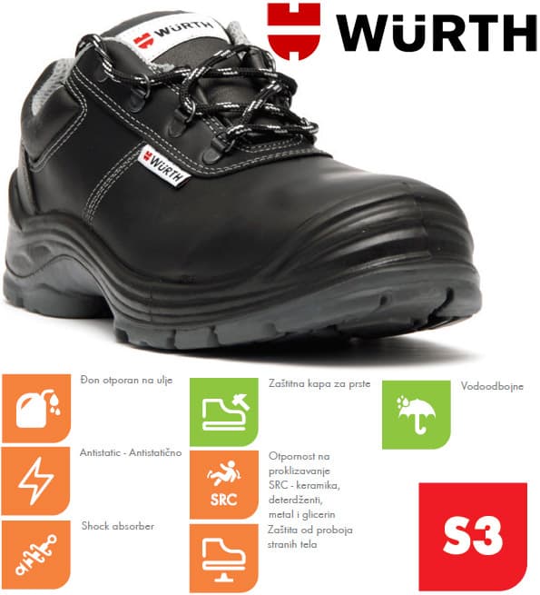 Wurth Bezbednosna cipela Poluks plitka S3 vel. 44