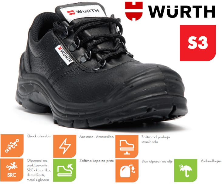 Wurth Bezbednosne cipele Taurus S3 plitke vel. 39