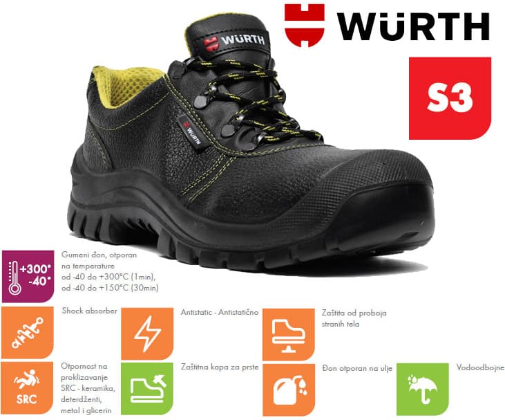 Wurth Bezbednosne cipele Rubber guard S3 plitke vel. 43