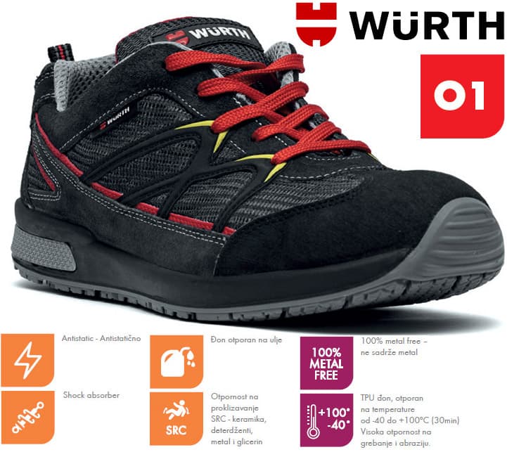 Wurth Radna patika Jogger Black O1 vel. 43