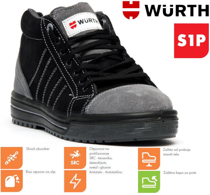 Wurth Bezbednosne patike Kastor duboke S1P vel. 39