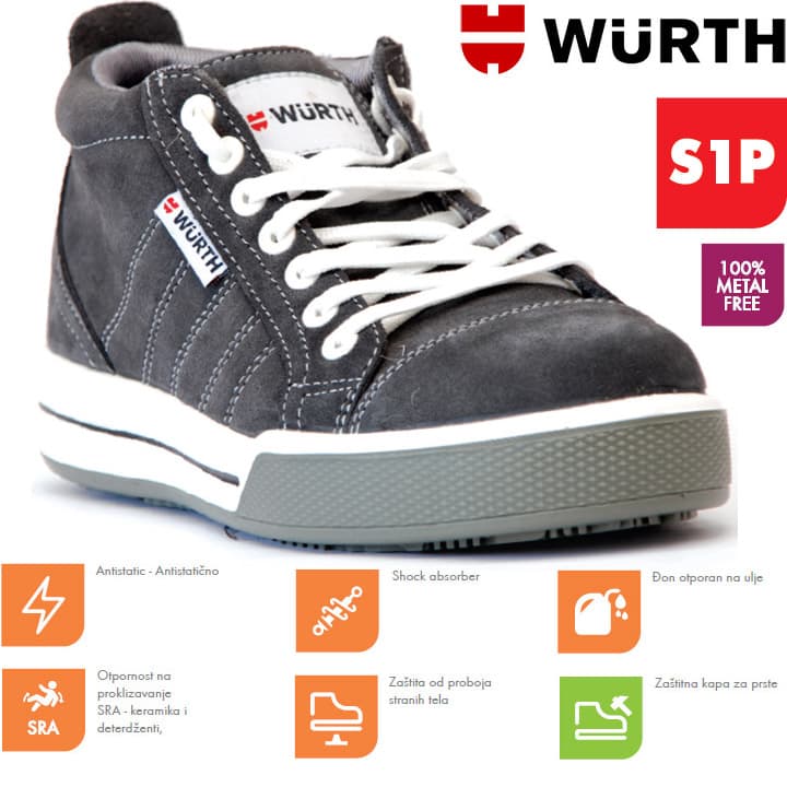 Wurth Bezbednosne patike Pluton S1P duboke vel. 45