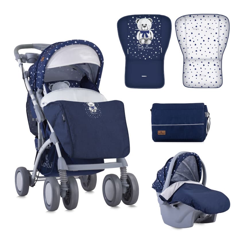 LORELLI Kolica za bebe TOLEDO set Dark Blue Teddy Bear